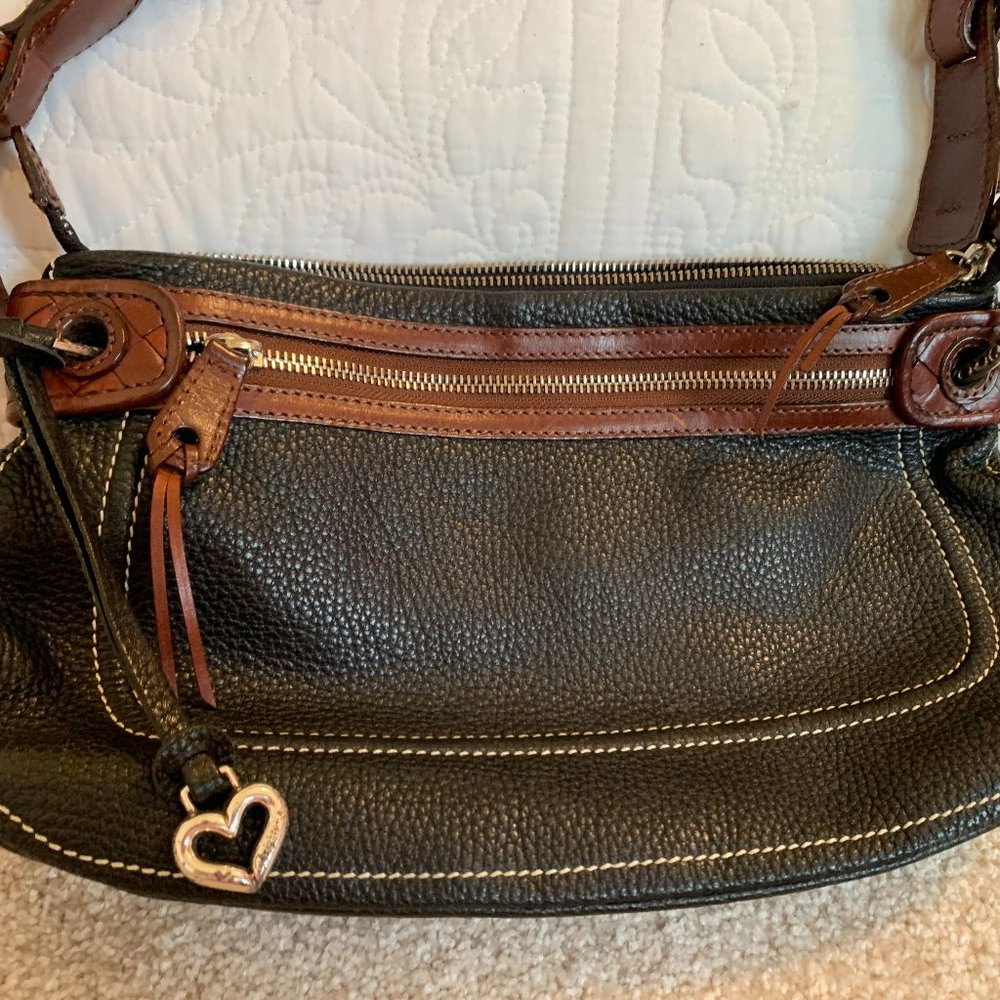 RETIRED Brighton Shoulder Bag/Black & Tan